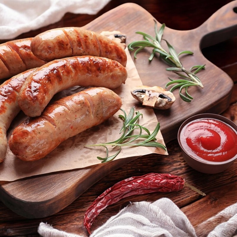 Колбаски п/к Фирменные для жарки и гриля В/У ФИКС. ВЕС 0.300кг