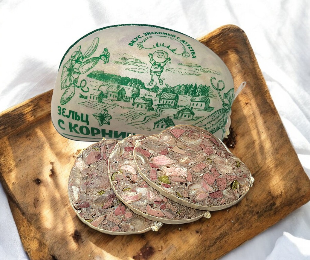 ЗЕЛЬЦ С КОРНИШОНАМИ вар. мясной высшего сорта
