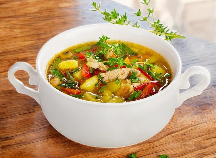 Продукт м/с вареный СУП КУРИНЫЙ С ОВОЩАМИ фикс.вес 580 гр Гродно
