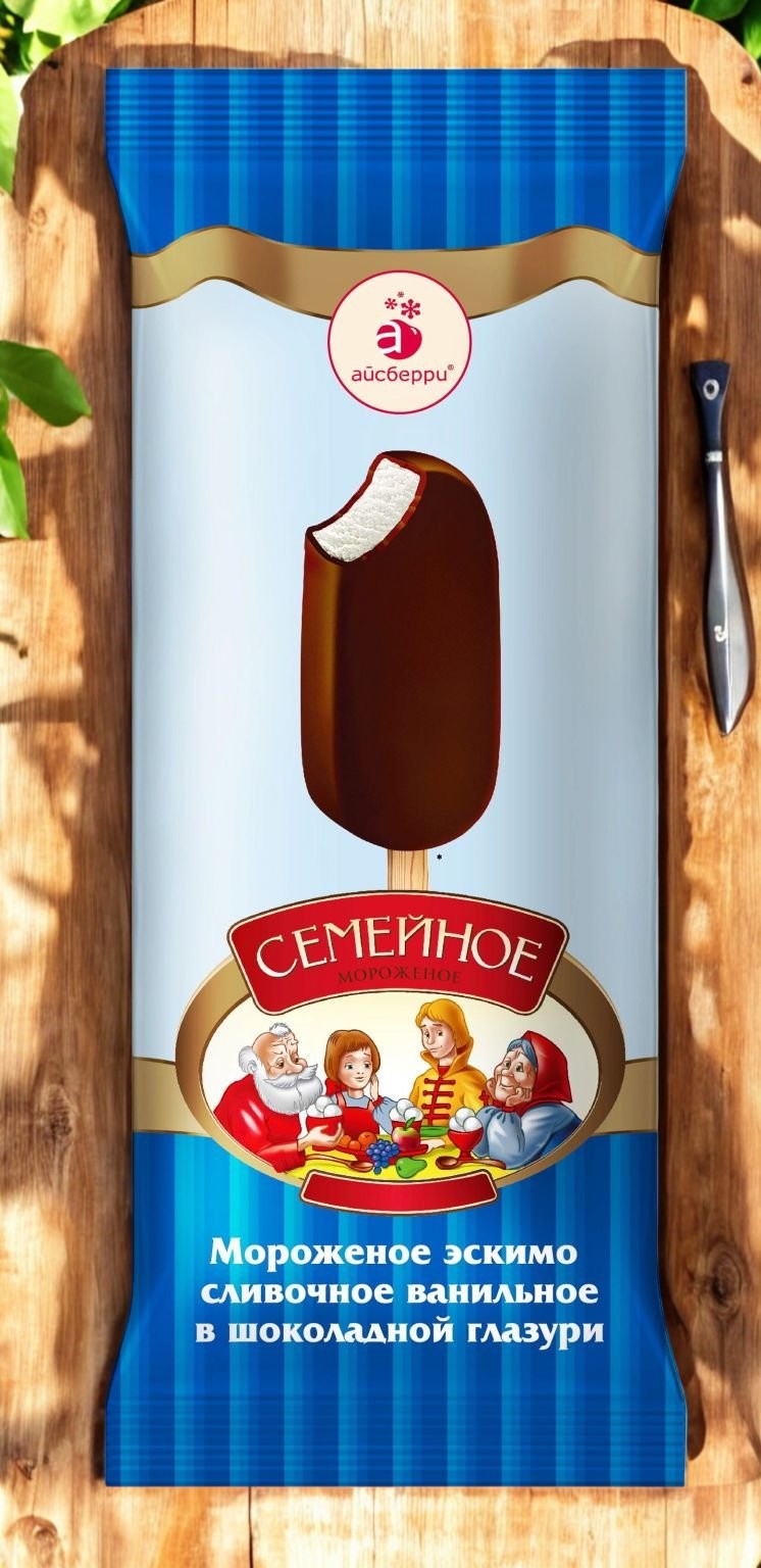 Мороженое Семейное сливочное ван в шок глазур эским 60гр ФС
