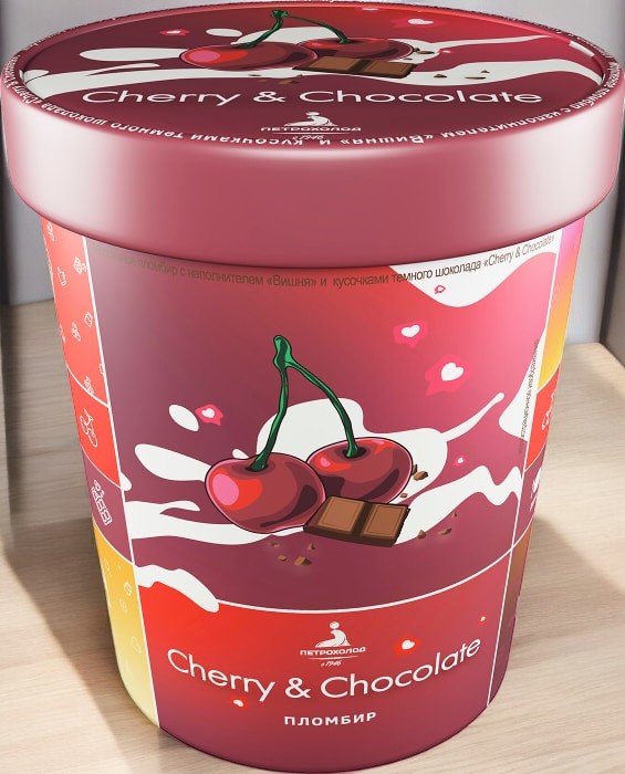Карт стакан 300гр пломбир с нап Виш и кус шок”Cherry_chocolate”