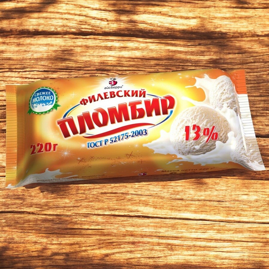 Морож Филевский брикет пломбир 220хгр