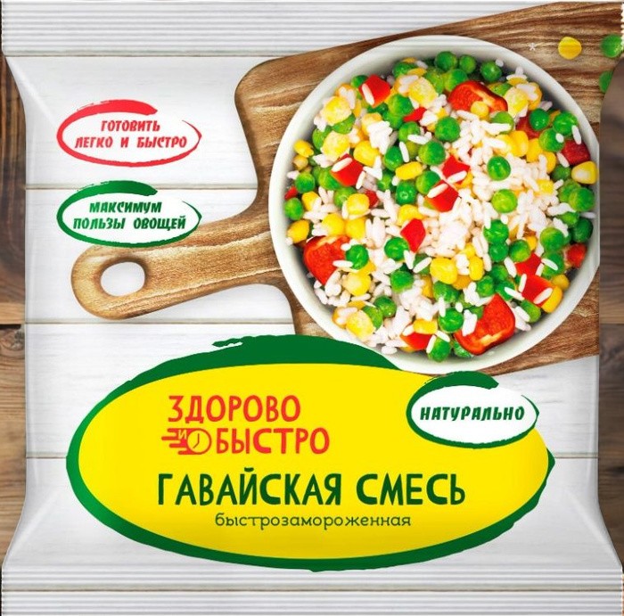Смесь Гавайская овощ быстрозаморож 400гр Здорово и Быстро