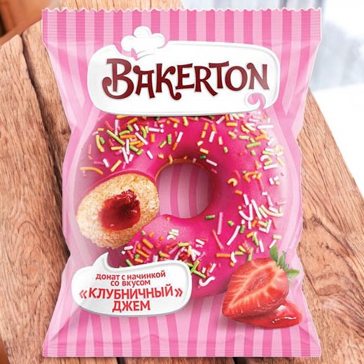 Донат глаз Клубника со вкусом клубники (0,058)гр BAKERTON