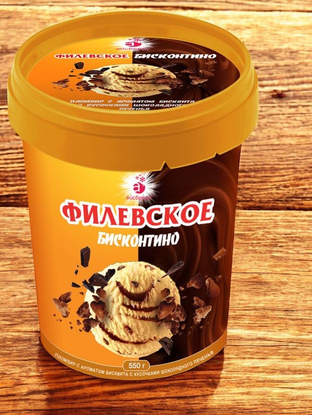 Морож Филевское пломбир с ар бис кус шок печ с шок то 550гр ФС