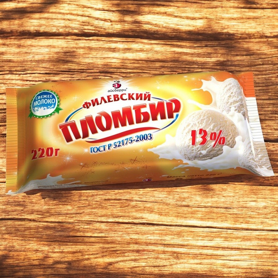 Морож Филевское пломбир солёная карамель брикет 250гр