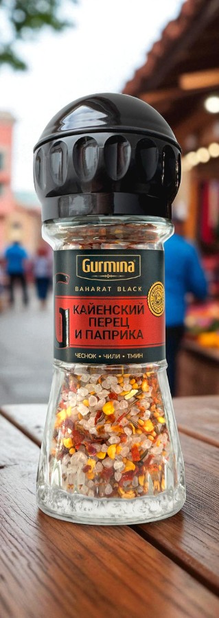 Приправа “Кайенский перец и паприка” мельница “Gurmina”, РБ 60г